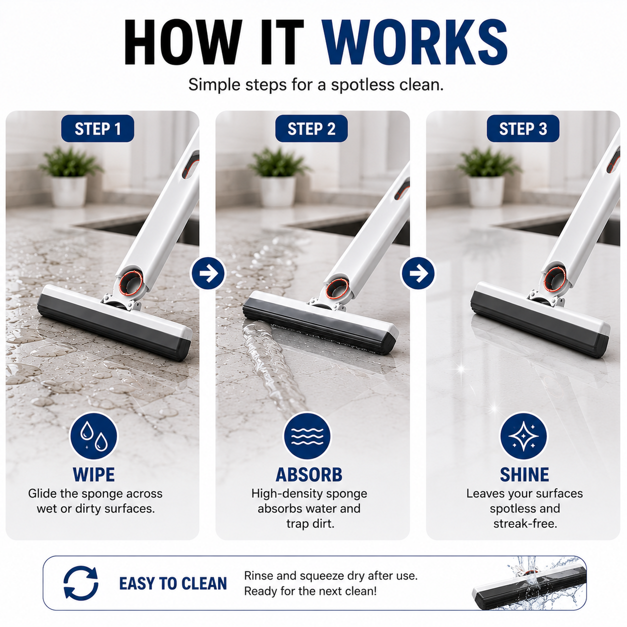 Mini Mops Floor Cleaning Sponge Squeeze Mop Household Cleaning Tools Home Car Portable Wiper Glass Screen Desk Cleaner Mop