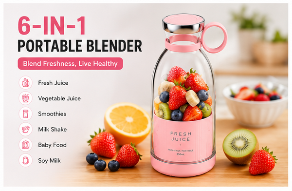 6-in-1 Portable Blender Bottle