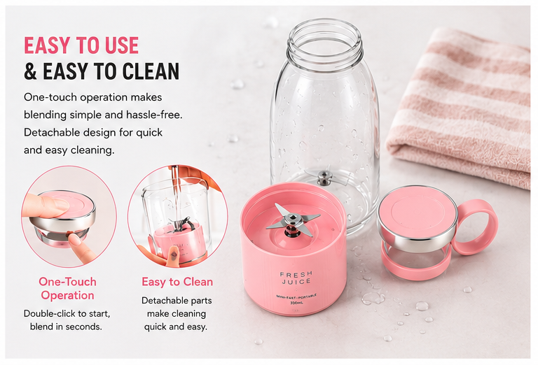 6-in-1 Portable Blender Bottle