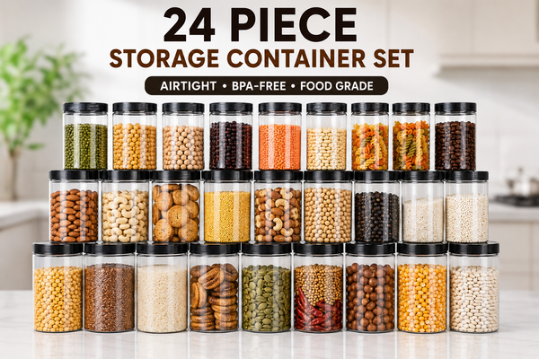 24 Pcs Premium Kitchen Storage Jar Set